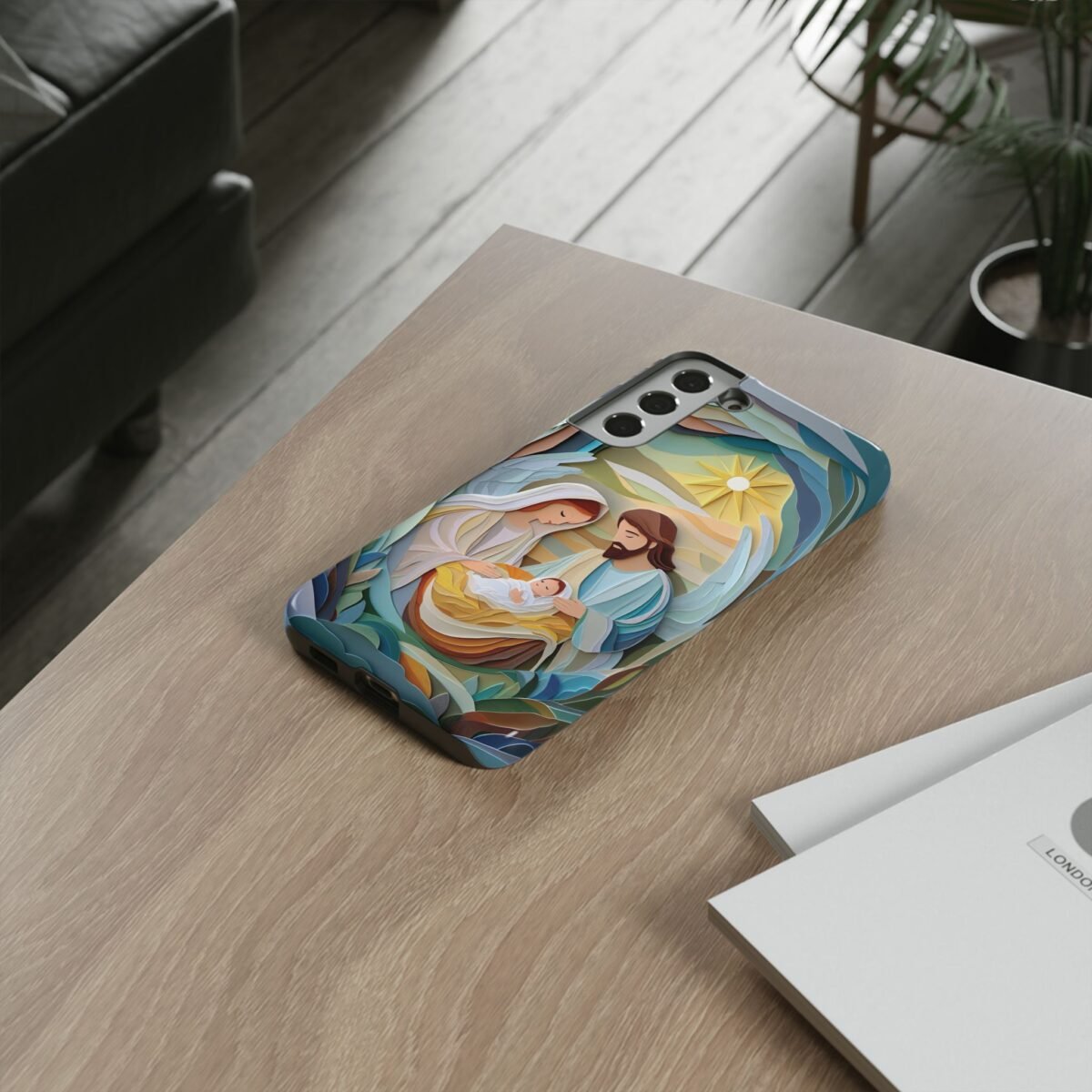 Nativity Phone Case Christian Phone Case Paper Cut 3D Effect Christmas Phone Casing iPhone Samsung Galaxy Google Pixel Faith Phone Cover