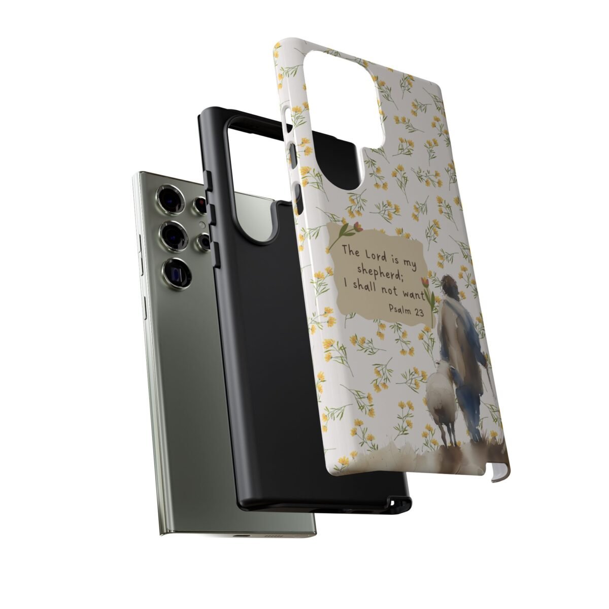 Christian Verse Phone Case The Lord is my Shepherd Psalm 23 Phone Case iPhone 16 15 14 13 12 Pro Max Samsung S24 S23 S22 S21 Plus Ultra