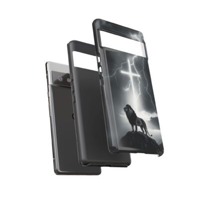 Lion and the Cross Christian Phone Case iPhone Samsung Galaxy Google Pixel Faith in Jesus God Phone Cover Christian Inspired Gift Phone Case