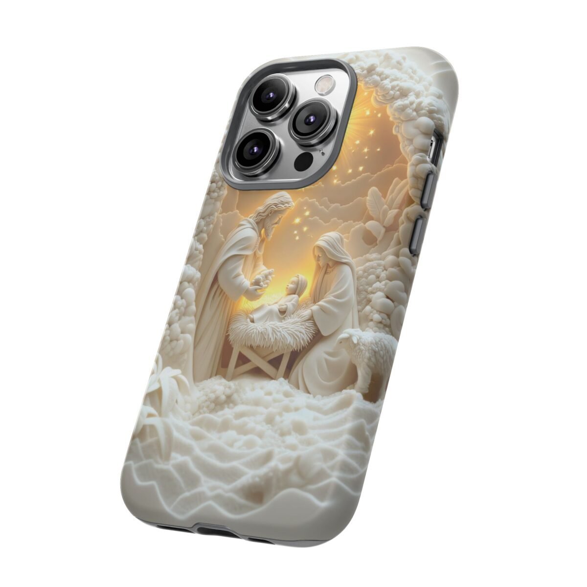 Nativity Phone Case Christian Phone Case 3D Effect Christmas Phone Casing iPhone Samsung Galaxy Google Pixel Faith Jesus Mary Joseph Case