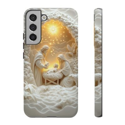 Nativity Phone Case Christian Phone Case 3D Effect Christmas Phone Casing iPhone Samsung Galaxy Google Pixel Faith Jesus Mary Joseph Case