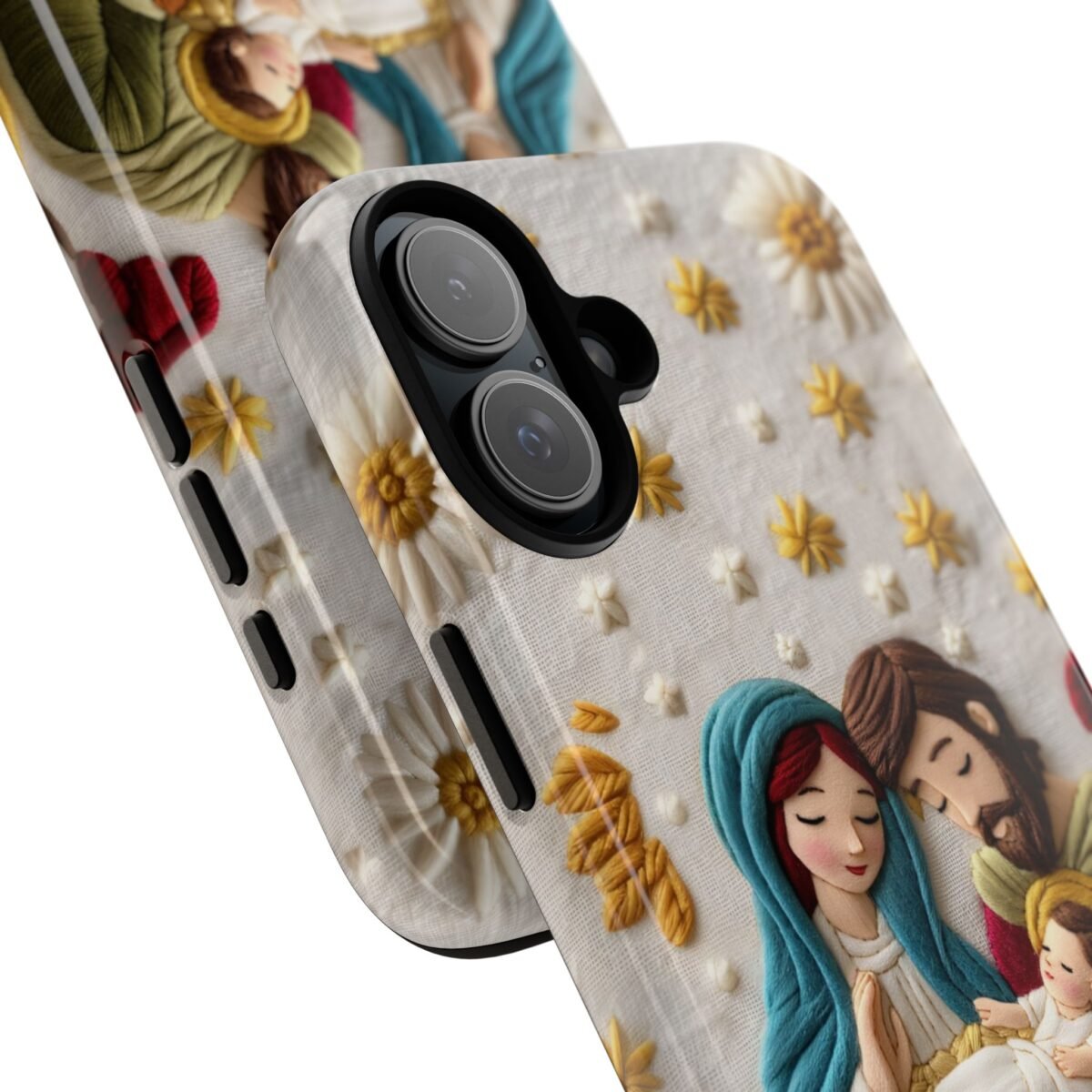 Nativity Embroidered Effect Phone Case Christmas Phone Casing iPhone Samsung Galaxy Google Pixel Phone Cover Faith Jesus Mary and Joseph