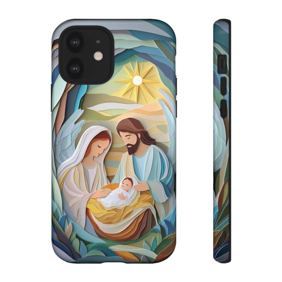 Nativity Phone Case Christian Phone Case Paper Cut 3D Effect Christmas Phone Casing iPhone Samsung Galaxy Google Pixel Faith Phone Cover