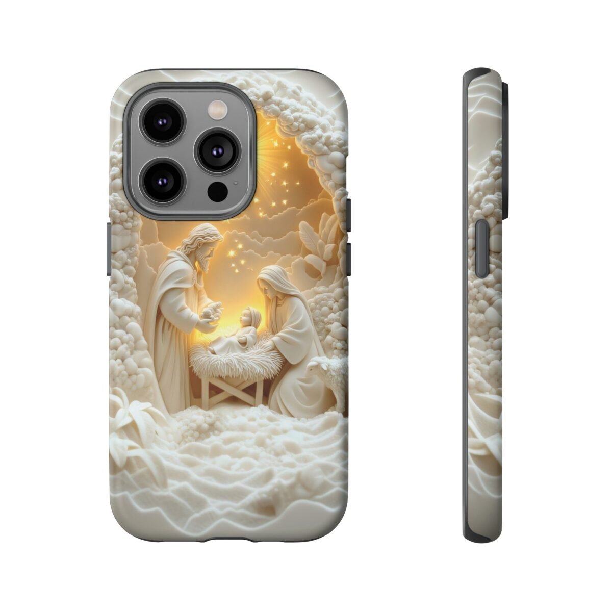 Nativity Phone Case Christian Phone Case 3D Effect Christmas Phone Casing iPhone Samsung Galaxy Google Pixel Faith Jesus Mary Joseph Case
