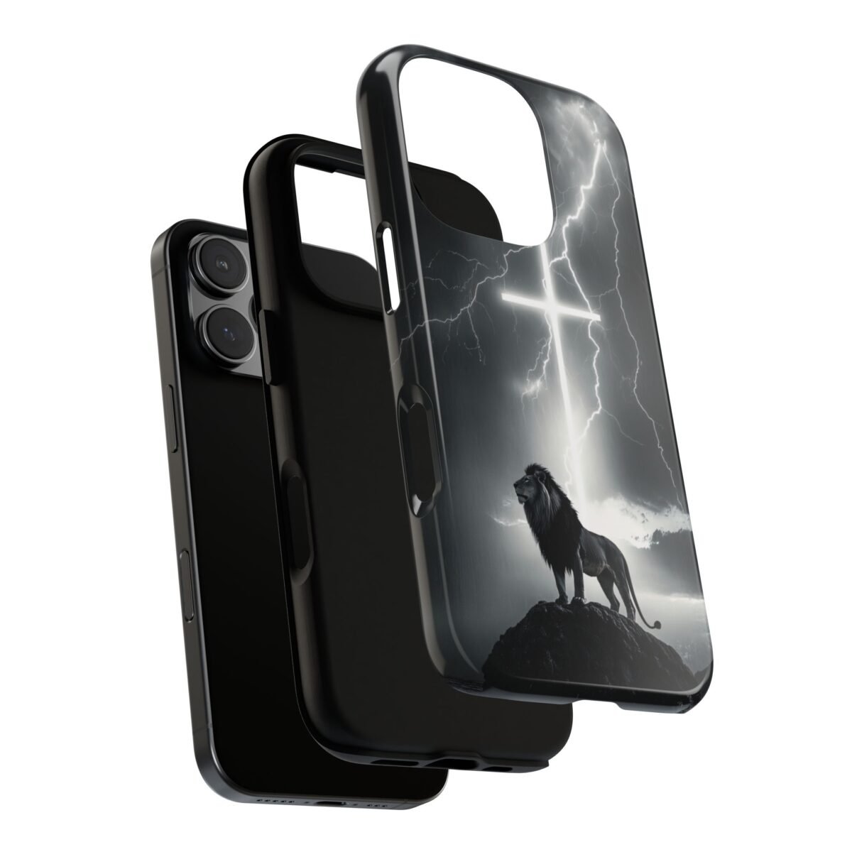 Lion and the Cross Christian Phone Case iPhone Samsung Galaxy Google Pixel Faith in Jesus God Phone Cover Christian Inspired Gift Phone Case
