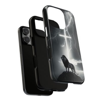 Lion and the Cross Christian Phone Case iPhone Samsung Galaxy Google Pixel Faith in Jesus God Phone Cover Christian Inspired Gift Phone Case