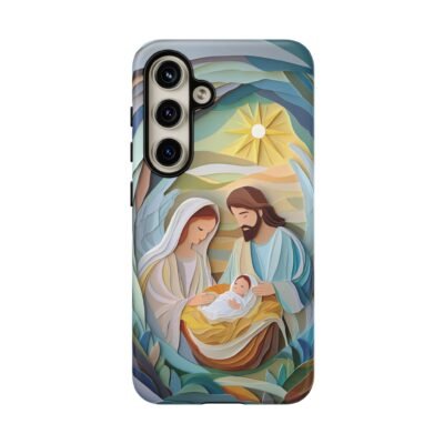Nativity Phone Case Christian Phone Case Paper Cut 3D Effect Christmas Phone Casing iPhone Samsung Galaxy Google Pixel Faith Phone Cover