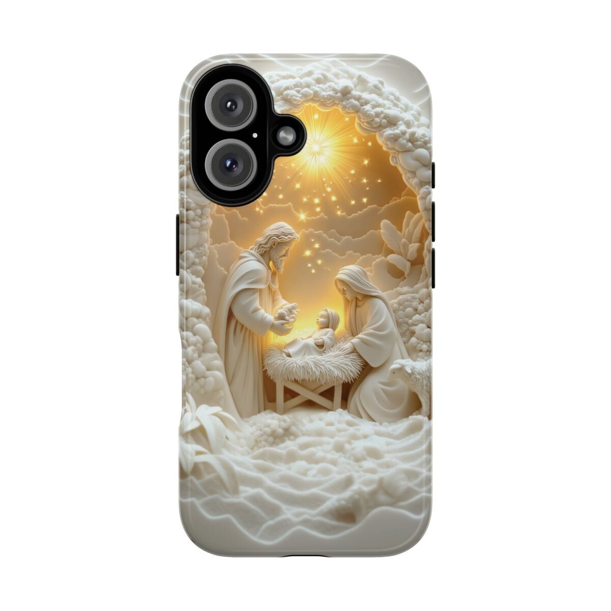 Nativity Phone Case Christian Phone Case 3D Effect Christmas Phone Casing iPhone Samsung Galaxy Google Pixel Faith Jesus Mary Joseph Case