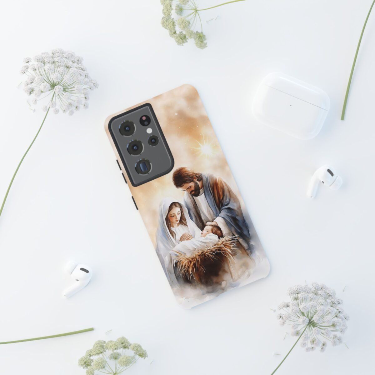 Nativity Phone Case Christian Phone Case Christmas Phone Casing iPhone Samsung Galaxy Google Pixel Phone Cover Faith Jesus Mary and Joseph