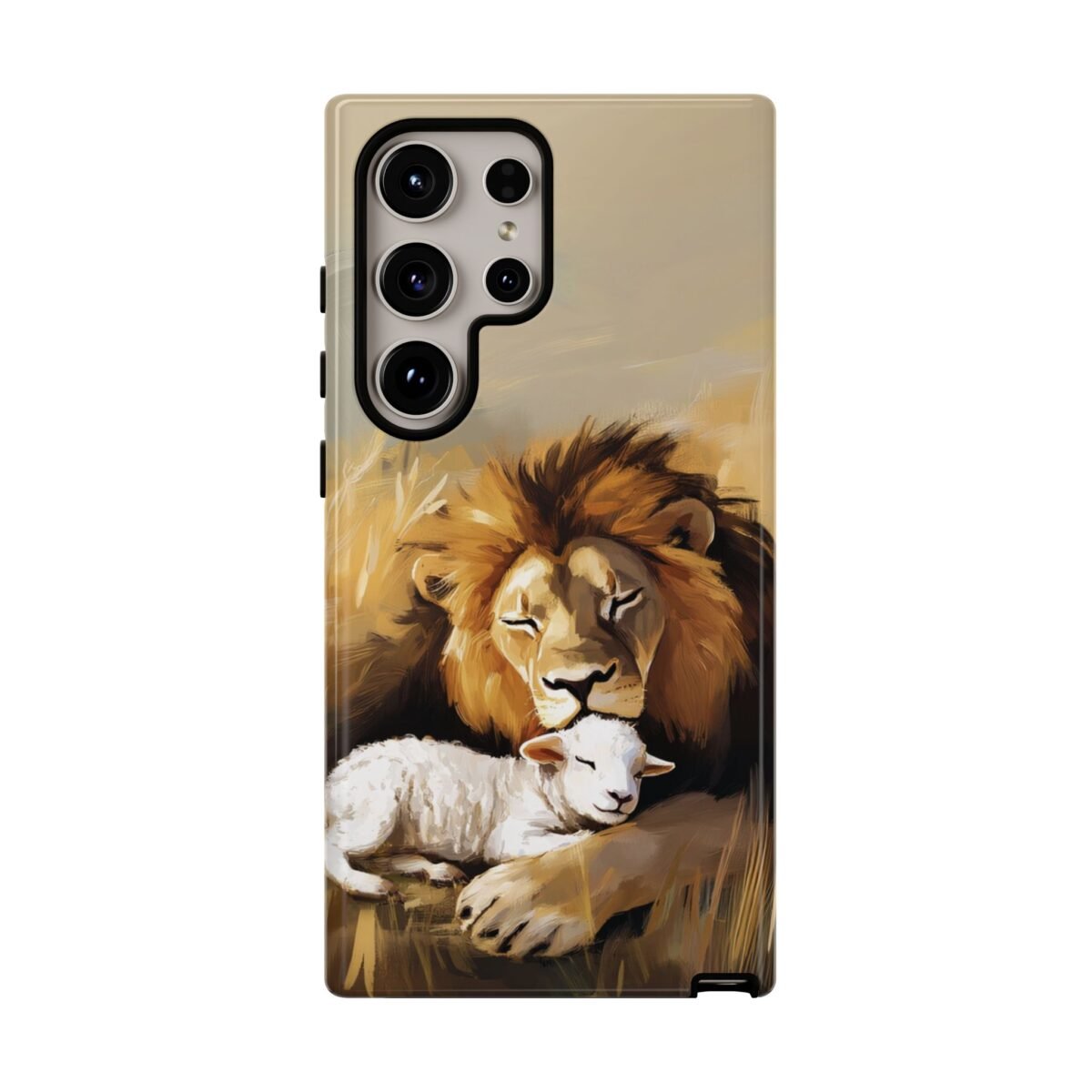 Lion and the Lamb Christian Phone Case iPhone Samsung Galaxy Google Pixel Faith in Jesus God Phone Cover Christian Inspired Gift Phone Case