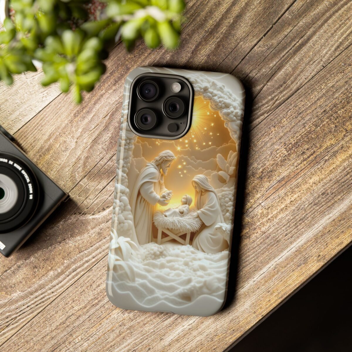 Nativity Phone Case Christian Phone Case 3D Effect Christmas Phone Casing iPhone Samsung Galaxy Google Pixel Faith Jesus Mary Joseph Case