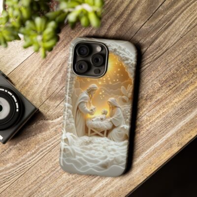 Nativity Phone Case Christian Phone Case 3D Effect Christmas Phone Casing iPhone Samsung Galaxy Google Pixel Faith Jesus Mary Joseph Case