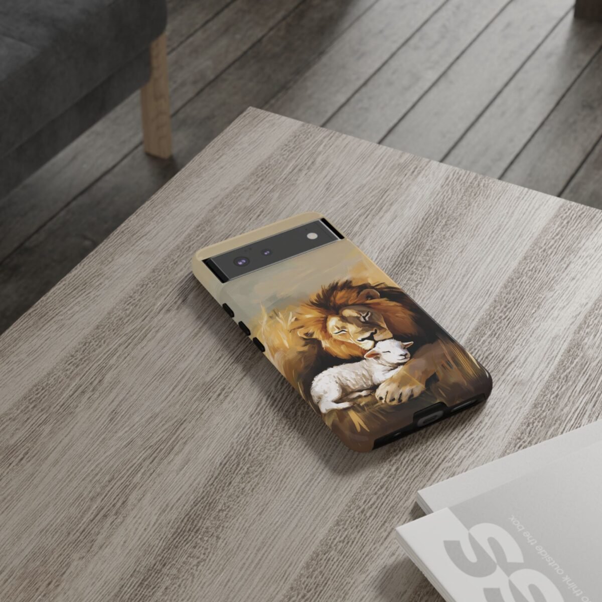 Lion and the Lamb Christian Phone Case iPhone Samsung Galaxy Google Pixel Faith in Jesus God Phone Cover Christian Inspired Gift Phone Case