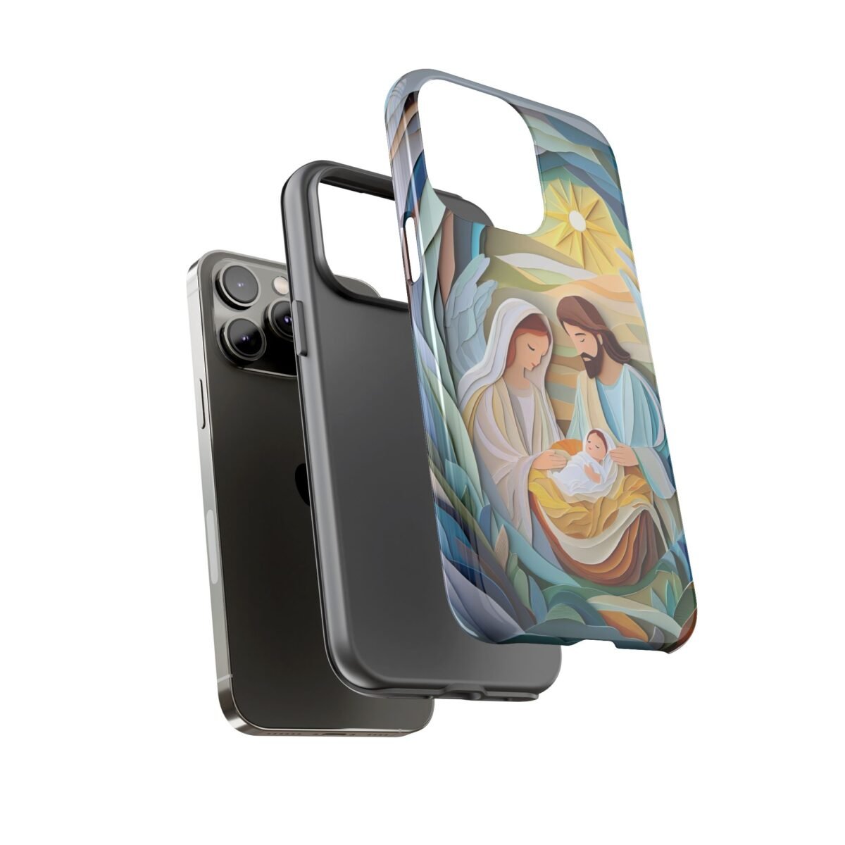 Nativity Phone Case Christian Phone Case Paper Cut 3D Effect Christmas Phone Casing iPhone Samsung Galaxy Google Pixel Faith Phone Cover
