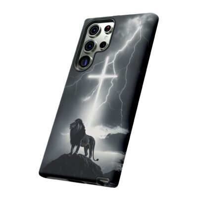 Lion and the Cross Christian Phone Case iPhone Samsung Galaxy Google Pixel Faith in Jesus God Phone Cover Christian Inspired Gift Phone Case