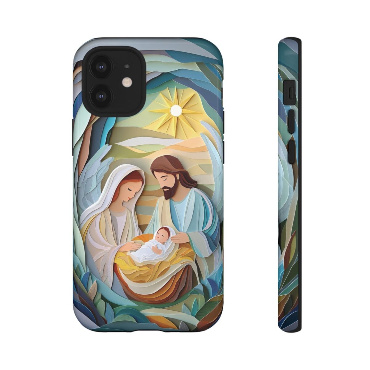 Nativity Phone Case Christian Phone Case Paper Cut 3D Effect Christmas Phone Casing iPhone Samsung Galaxy Google Pixel Faith Phone Cover