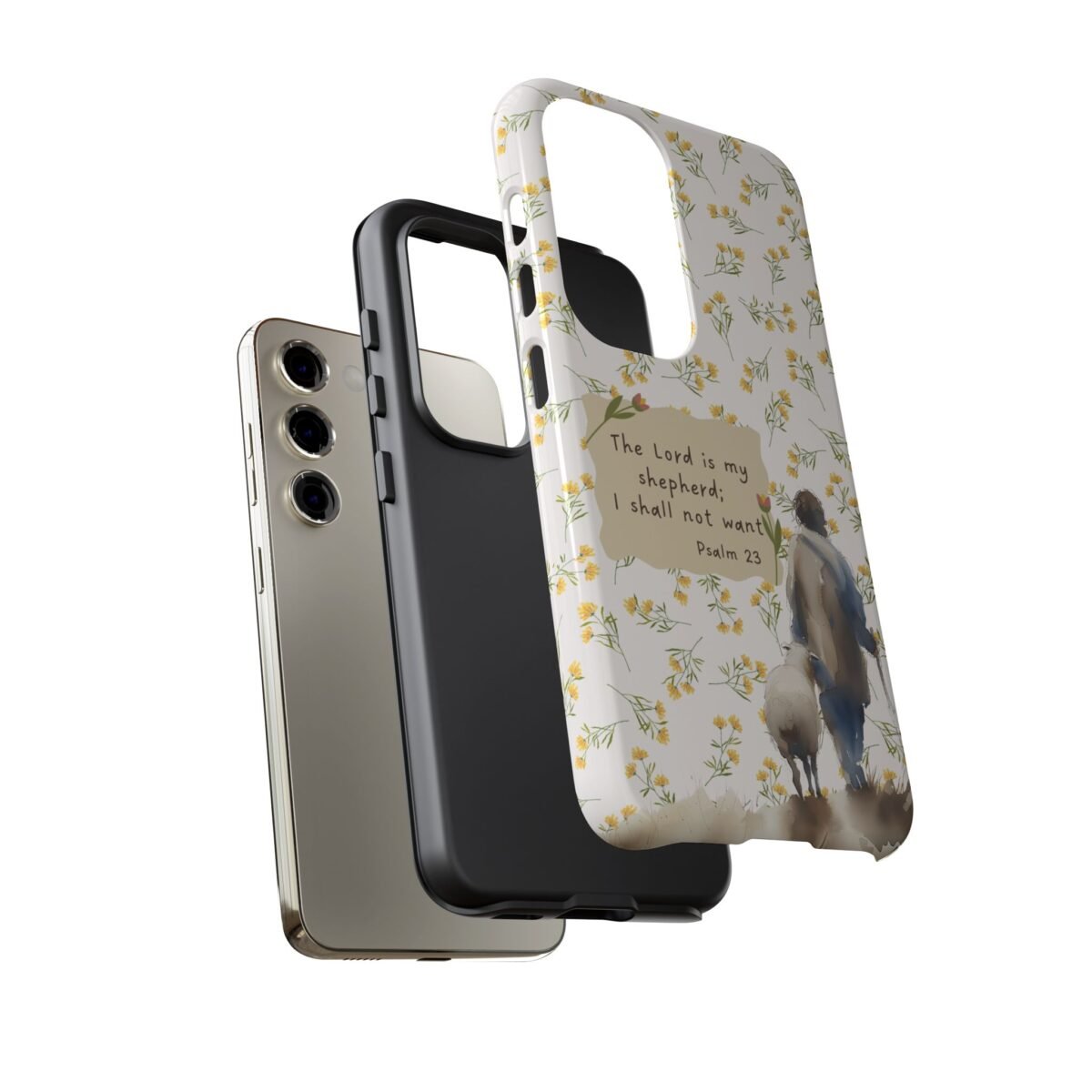 Christian Verse Phone Case The Lord is my Shepherd Psalm 23 Phone Case iPhone 16 15 14 13 12 Pro Max Samsung S24 S23 S22 S21 Plus Ultra