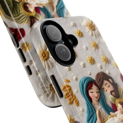 Nativity Embroidered Effect Phone Case Christmas Phone Casing iPhone Samsung Galaxy Google Pixel Phone Cover Faith Jesus Mary and Joseph
