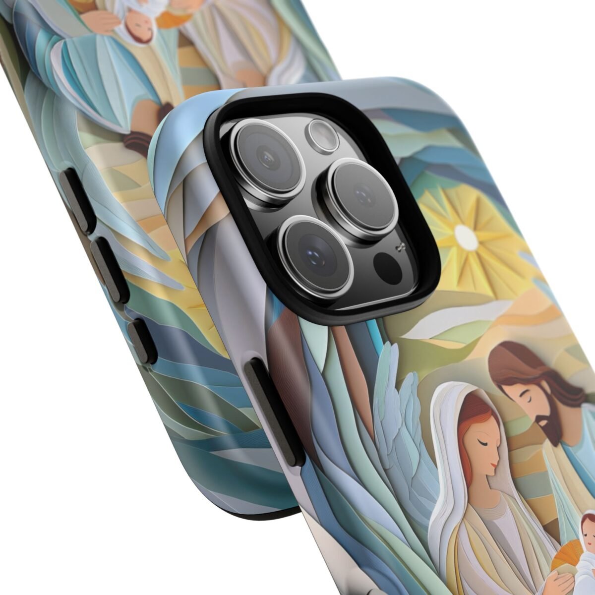 Nativity Phone Case Christian Phone Case Paper Cut 3D Effect Christmas Phone Casing iPhone Samsung Galaxy Google Pixel Faith Phone Cover