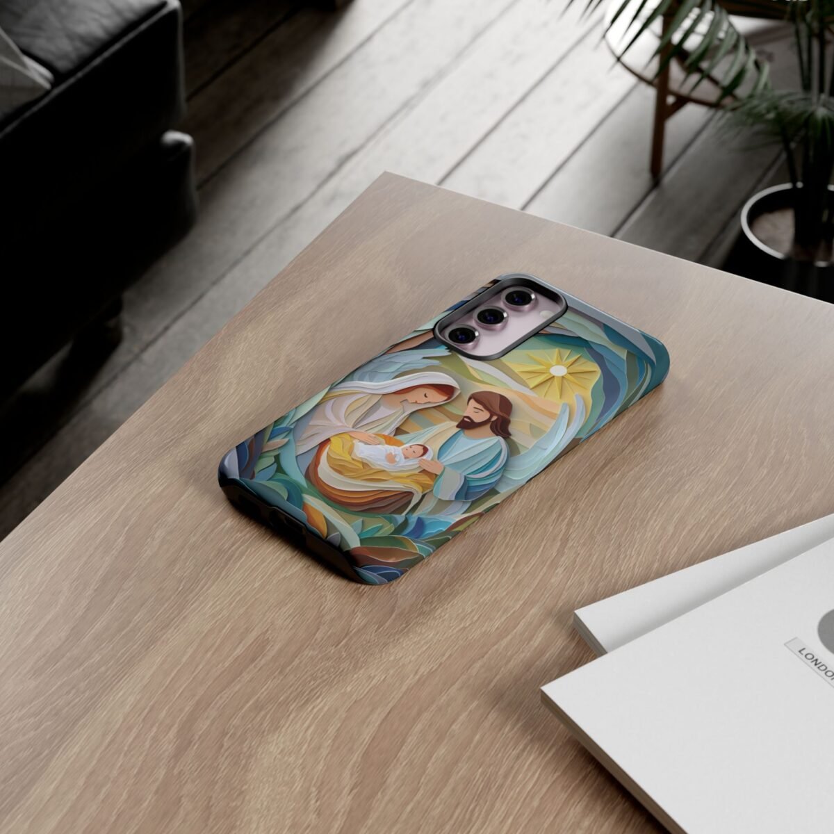 Nativity Phone Case Christian Phone Case Paper Cut 3D Effect Christmas Phone Casing iPhone Samsung Galaxy Google Pixel Faith Phone Cover