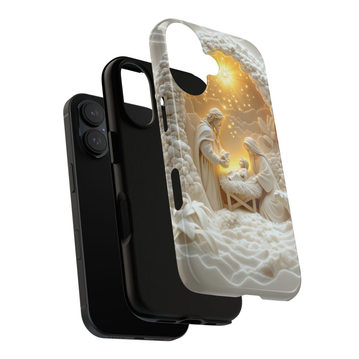 Nativity Phone Case Christian Phone Case 3D Effect Christmas Phone Casing iPhone Samsung Galaxy Google Pixel Faith Jesus Mary Joseph Case