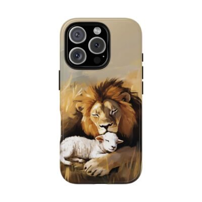 Lion and the Lamb Christian Phone Case iPhone Samsung Galaxy Google Pixel Faith in Jesus God Phone Cover Christian Inspired Gift Phone Case