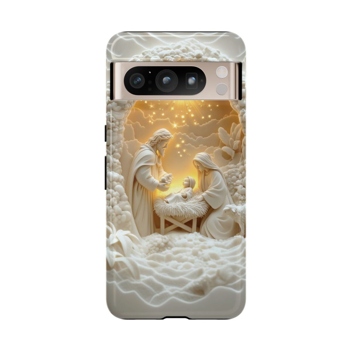 Nativity Phone Case Christian Phone Case 3D Effect Christmas Phone Casing iPhone Samsung Galaxy Google Pixel Faith Jesus Mary Joseph Case