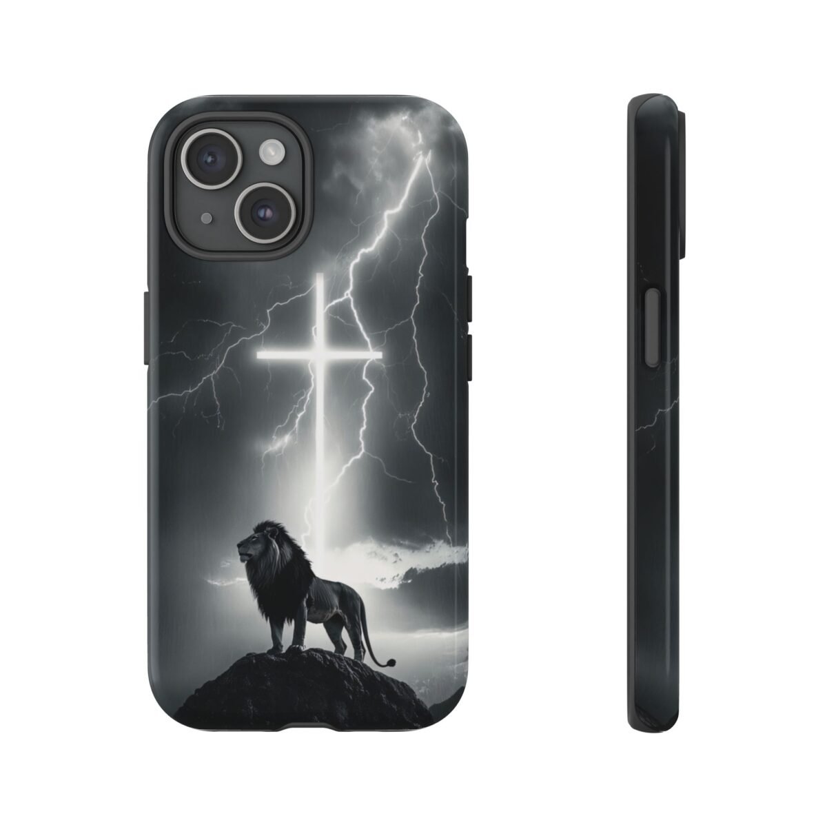 Lion and the Cross Christian Phone Case iPhone Samsung Galaxy Google Pixel Faith in Jesus God Phone Cover Christian Inspired Gift Phone Case