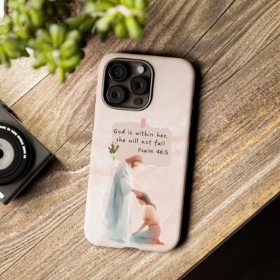 Christian Bible Verse Phone Case God is Within Her Psalm 46 5 Phone Case iPhone 16 15 14 13 12 Pro Max Samsung S24 S23 S22 S21 Plus Ultra