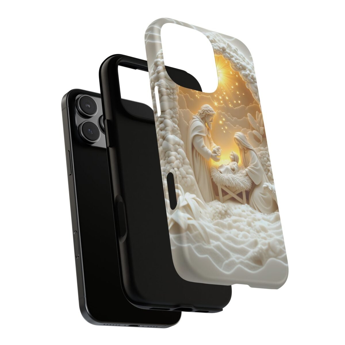 Nativity Phone Case Christian Phone Case 3D Effect Christmas Phone Casing iPhone Samsung Galaxy Google Pixel Faith Jesus Mary Joseph Case
