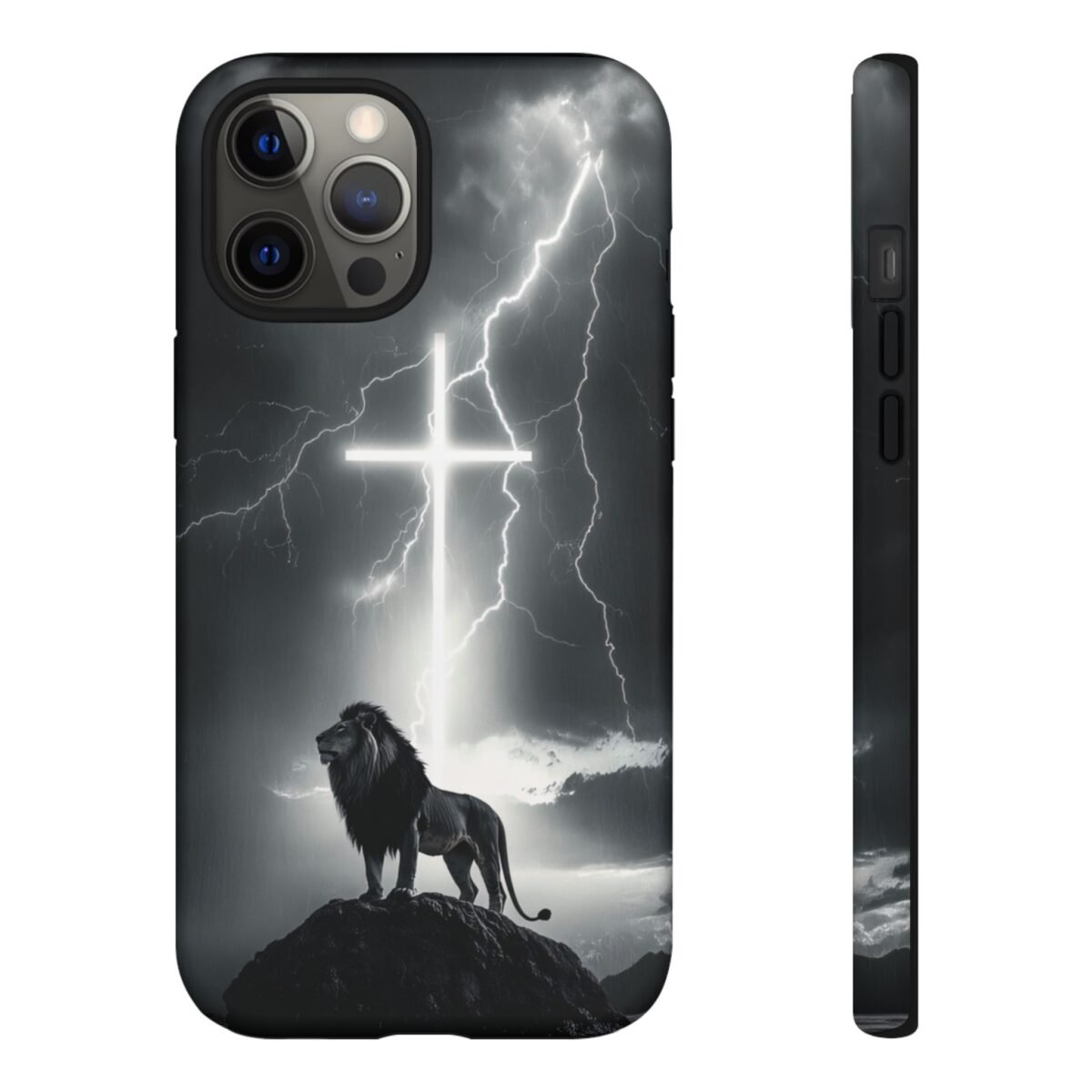 Lion and the Cross Christian Phone Case iPhone Samsung Galaxy Google Pixel Faith in Jesus God Phone Cover Christian Inspired Gift Phone Case