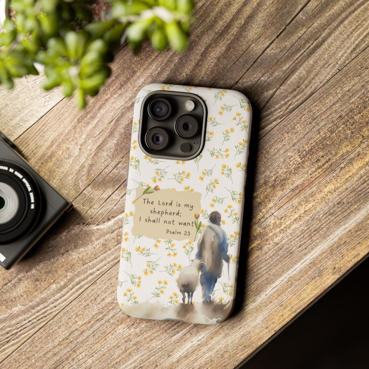 Christian Verse Phone Case The Lord is my Shepherd Psalm 23 Phone Case iPhone 16 15 14 13 12 Pro Max Samsung S24 S23 S22 S21 Plus Ultra