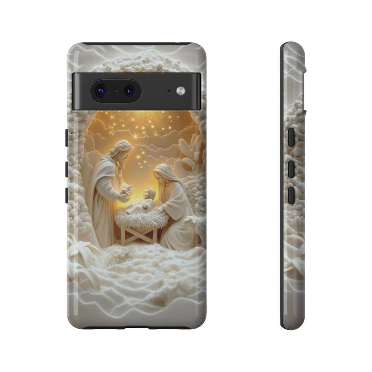 Nativity Phone Case Christian Phone Case 3D Effect Christmas Phone Casing iPhone Samsung Galaxy Google Pixel Faith Jesus Mary Joseph Case