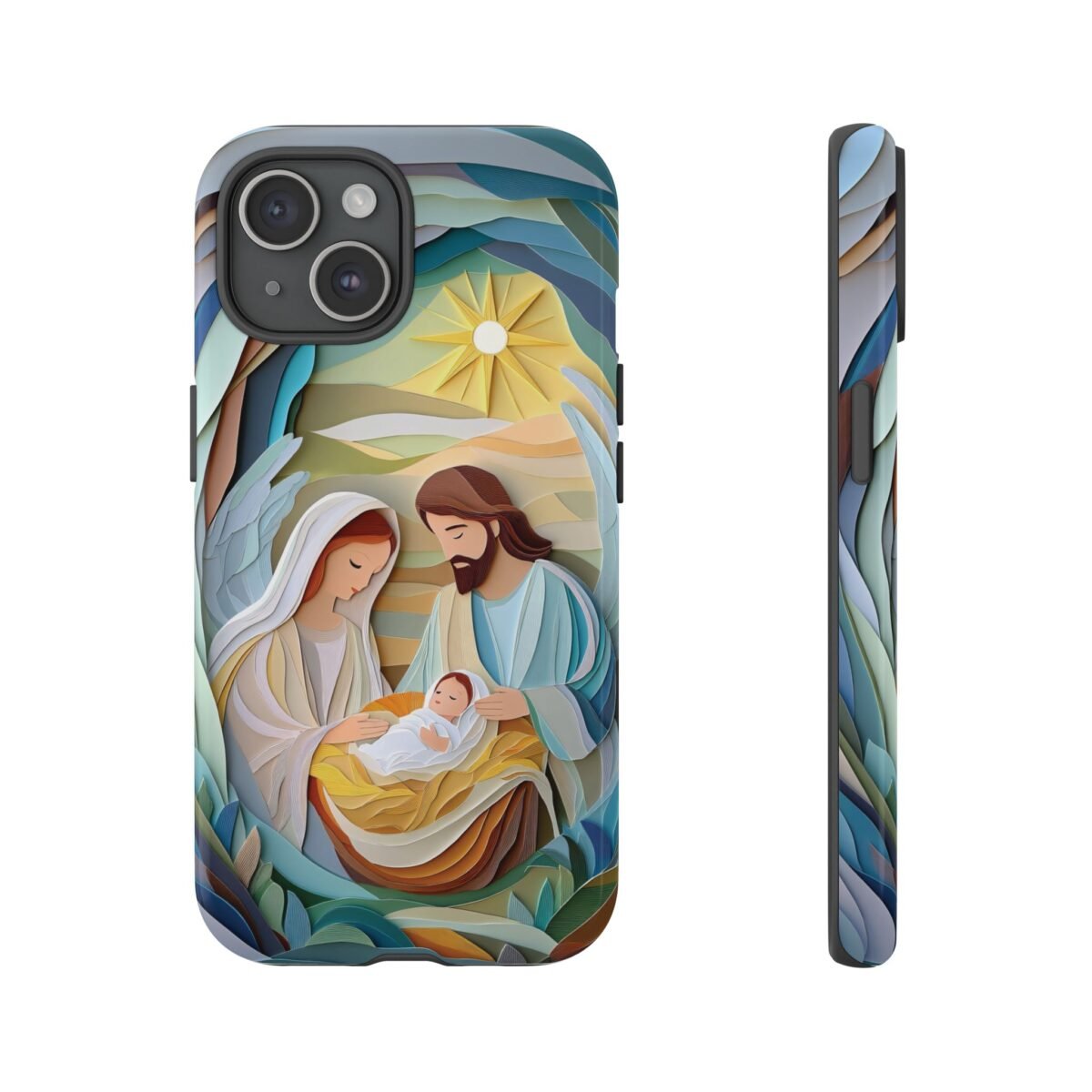 Nativity Phone Case Christian Phone Case Paper Cut 3D Effect Christmas Phone Casing iPhone Samsung Galaxy Google Pixel Faith Phone Cover