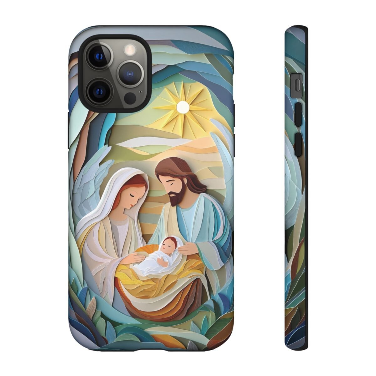 Nativity Phone Case Christian Phone Case Paper Cut 3D Effect Christmas Phone Casing iPhone Samsung Galaxy Google Pixel Faith Phone Cover