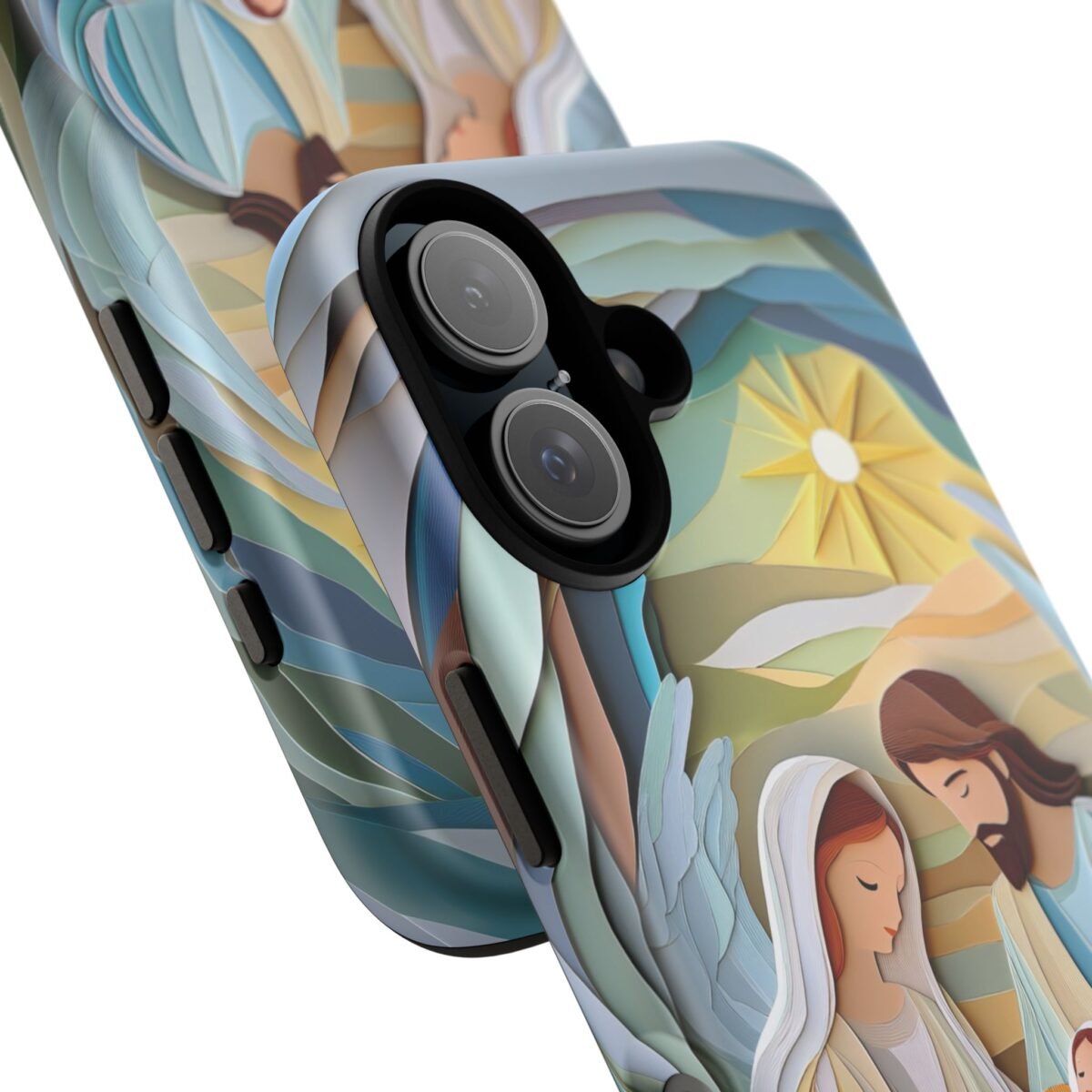 Nativity Phone Case Christian Phone Case Paper Cut 3D Effect Christmas Phone Casing iPhone Samsung Galaxy Google Pixel Faith Phone Cover