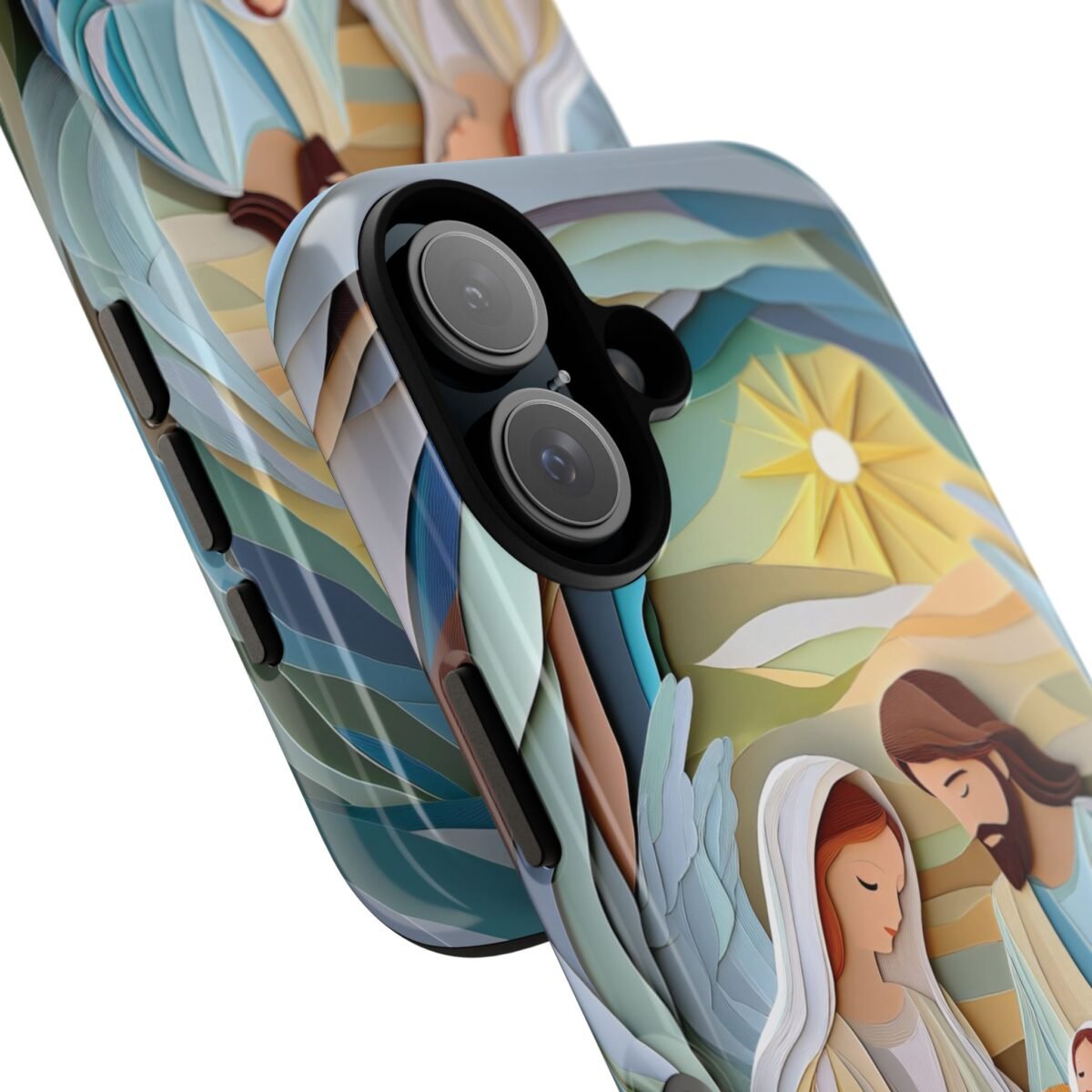 Nativity Phone Case Christian Phone Case Paper Cut 3D Effect Christmas Phone Casing iPhone Samsung Galaxy Google Pixel Faith Phone Cover