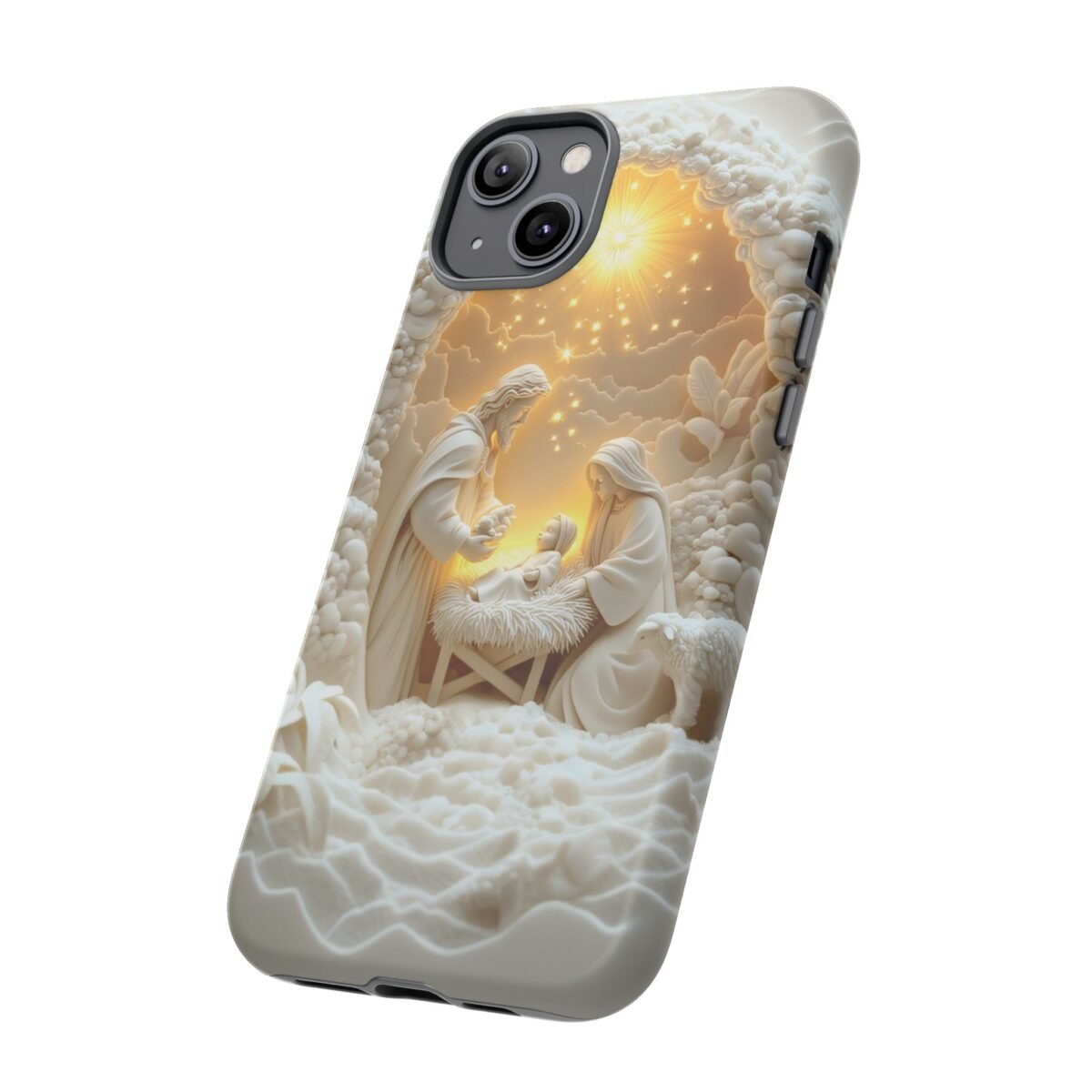 Nativity Phone Case Christian Phone Case 3D Effect Christmas Phone Casing iPhone Samsung Galaxy Google Pixel Faith Jesus Mary Joseph Case
