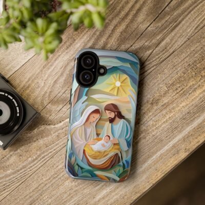 Nativity Phone Case Christian Phone Case Paper Cut 3D Effect Christmas Phone Casing iPhone Samsung Galaxy Google Pixel Faith Phone Cover