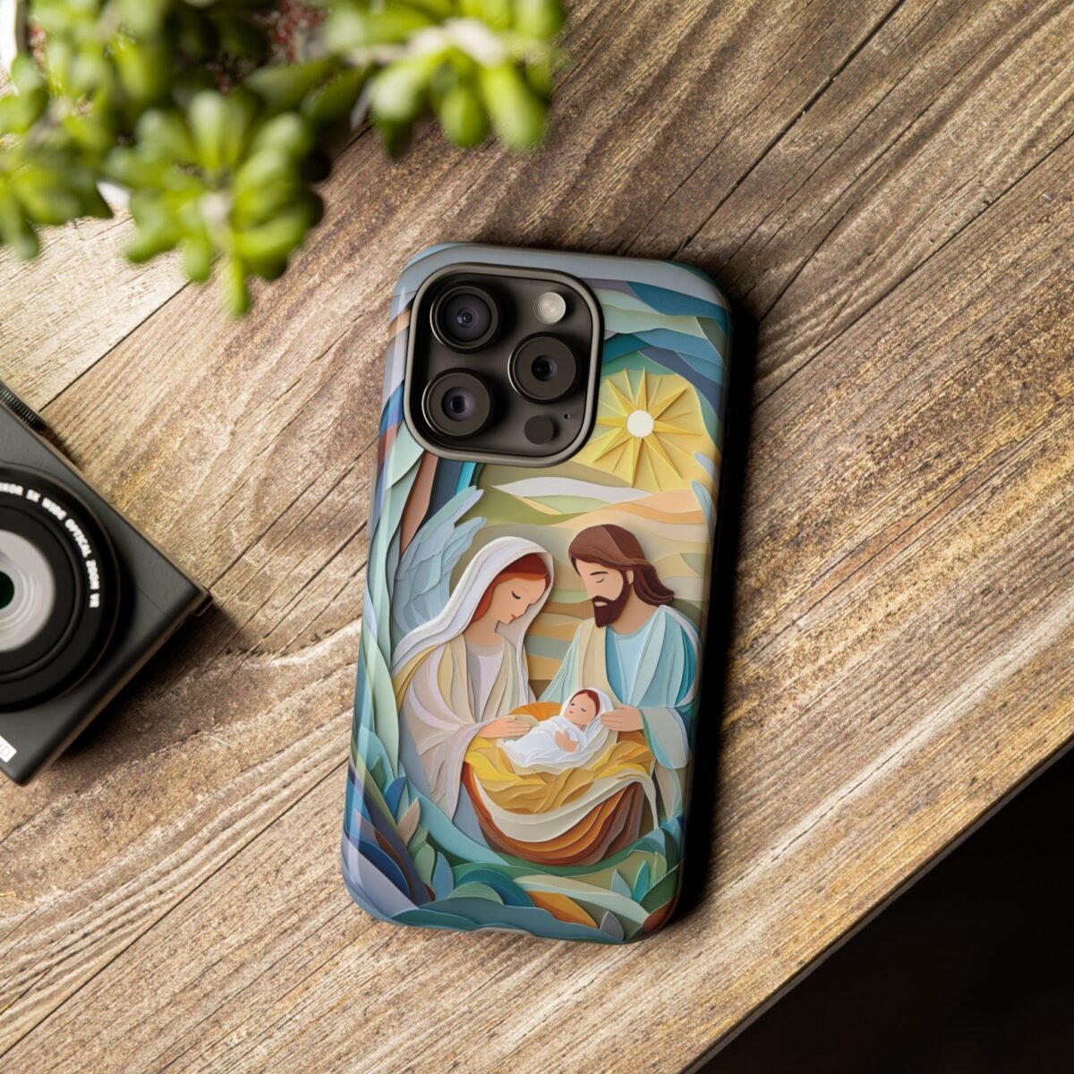 Nativity Phone Case Christian Phone Case Paper Cut 3D Effect Christmas Phone Casing iPhone Samsung Galaxy Google Pixel Faith Phone Cover