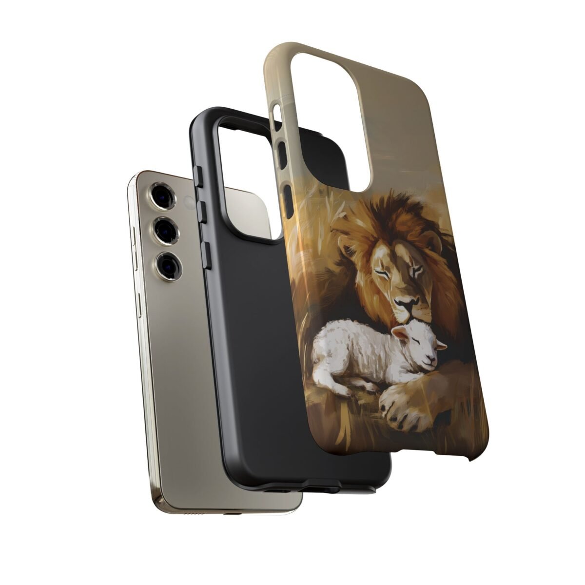 Lion and the Lamb Christian Phone Case iPhone Samsung Galaxy Google Pixel Faith in Jesus God Phone Cover Christian Inspired Gift Phone Case