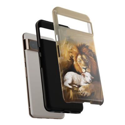 Lion and the Lamb Christian Phone Case iPhone Samsung Galaxy Google Pixel Faith in Jesus God Phone Cover Christian Inspired Gift Phone Case