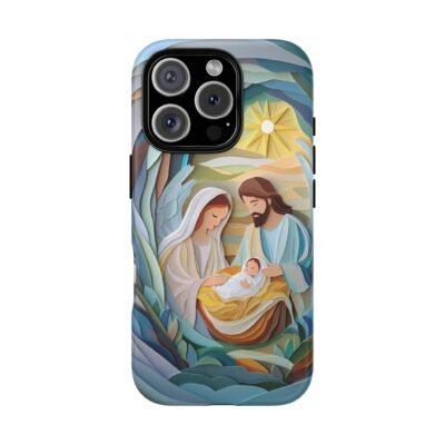 Nativity Phone Case Christian Phone Case Paper Cut 3D Effect Christmas Phone Casing iPhone Samsung Galaxy Google Pixel Faith Phone Cover