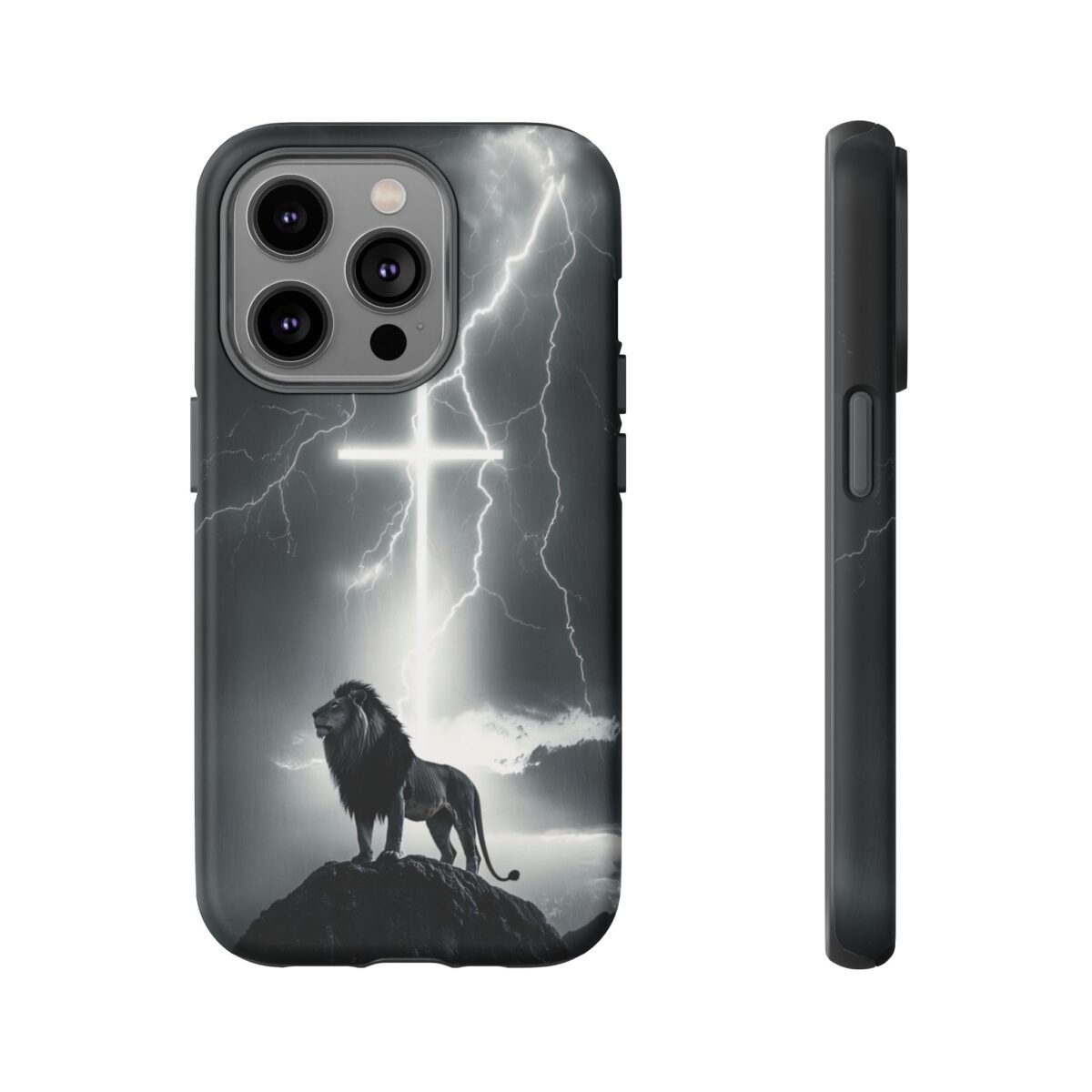 Lion and the Cross Christian Phone Case iPhone Samsung Galaxy Google Pixel Faith in Jesus God Phone Cover Christian Inspired Gift Phone Case