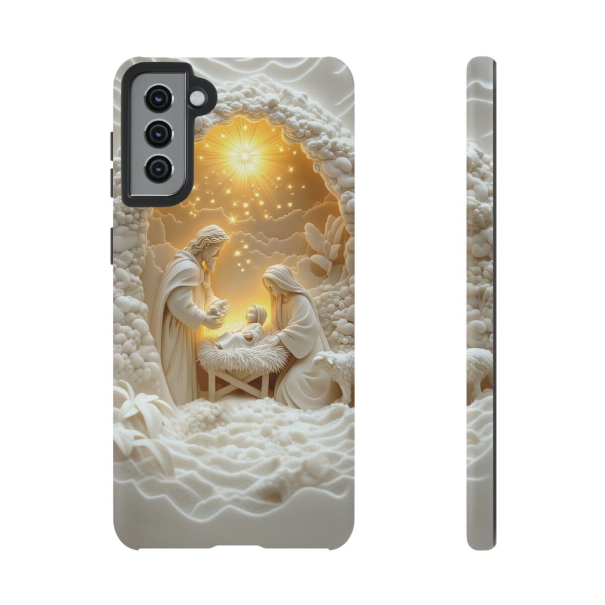 Nativity Phone Case Christian Phone Case 3D Effect Christmas Phone Casing iPhone Samsung Galaxy Google Pixel Faith Jesus Mary Joseph Case