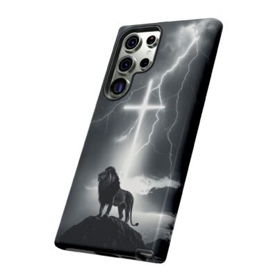 Lion and the Cross Christian Phone Case iPhone Samsung Galaxy Google Pixel Faith in Jesus God Phone Cover Christian Inspired Gift Phone Case