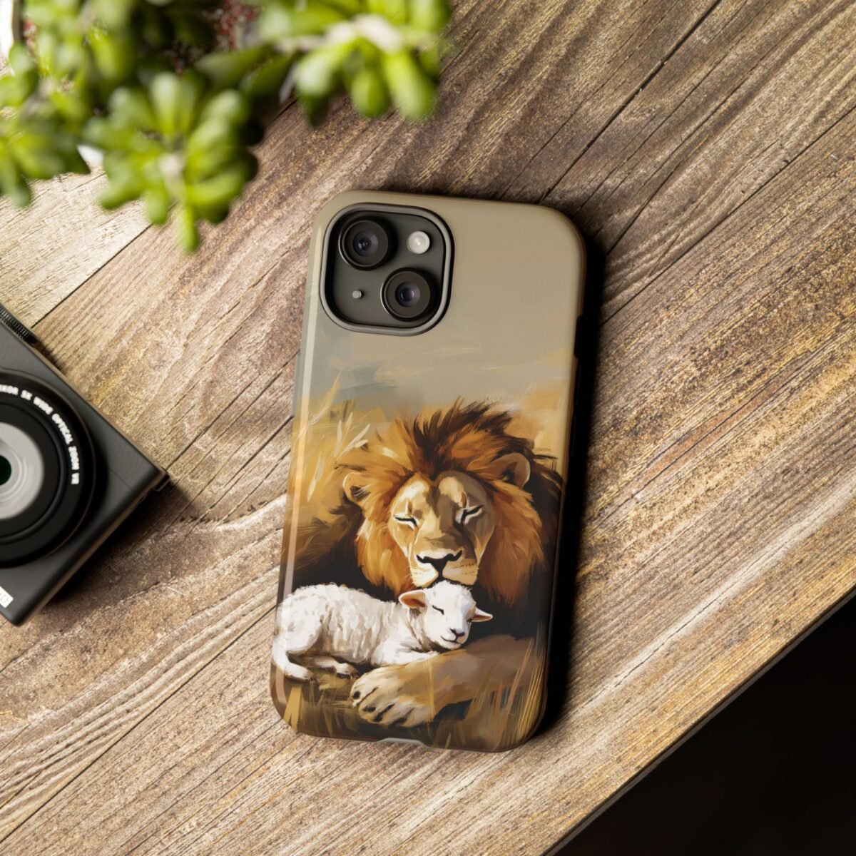 Copy of Lion and the Lamb Christian Phone Case iPhone Samsung Galaxy Google Pixel Faith in Jesus God Phone Cover Christian Inspired Gift Phone Case