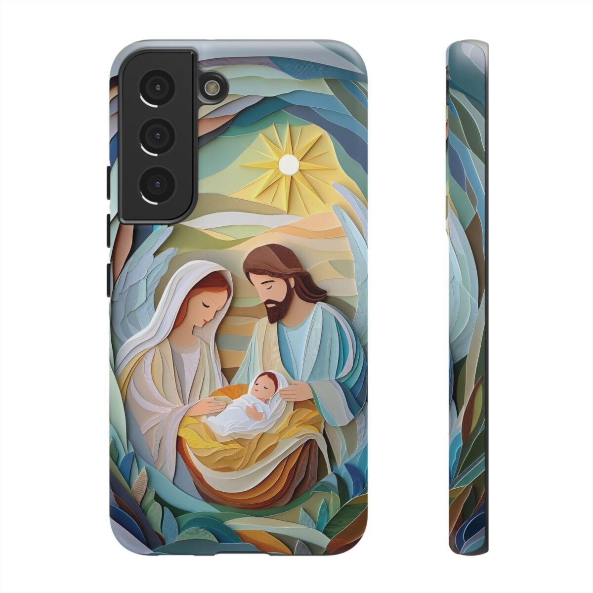 Nativity Phone Case Christian Phone Case Paper Cut 3D Effect Christmas Phone Casing iPhone Samsung Galaxy Google Pixel Faith Phone Cover