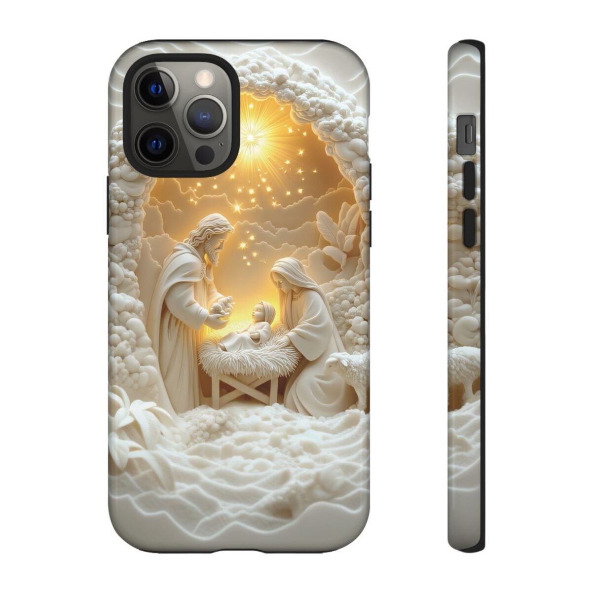 Nativity Phone Case Christian Phone Case 3D Effect Christmas Phone Casing iPhone Samsung Galaxy Google Pixel Faith Jesus Mary Joseph Case