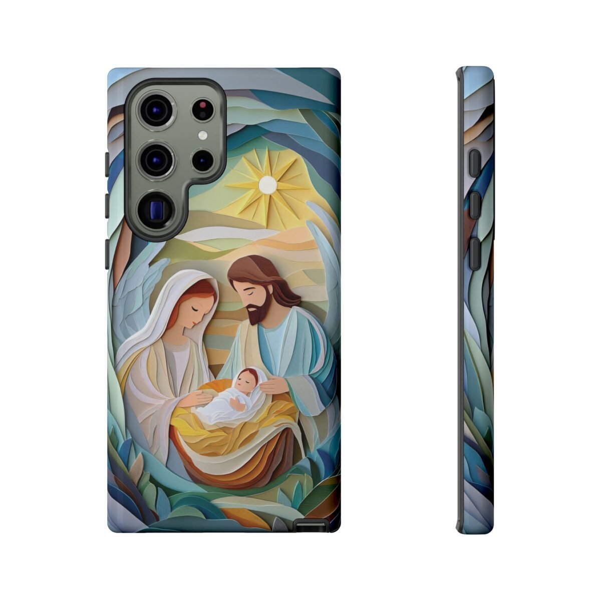 Nativity Phone Case Christian Phone Case Paper Cut 3D Effect Christmas Phone Casing iPhone Samsung Galaxy Google Pixel Faith Phone Cover